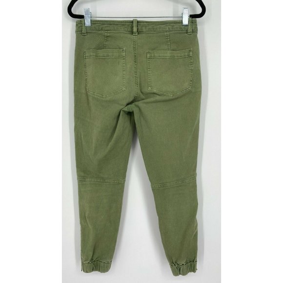 J. Crew Ankle Zip Skinny Jogger Pants Women's Size 0 Mid Rise Stretch Crop Green - Picture 8 of 12